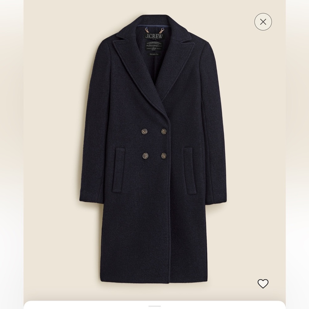 J. Crew Daphne topcoat in Italian Wool - Sold Out Color and Size! NWT!
